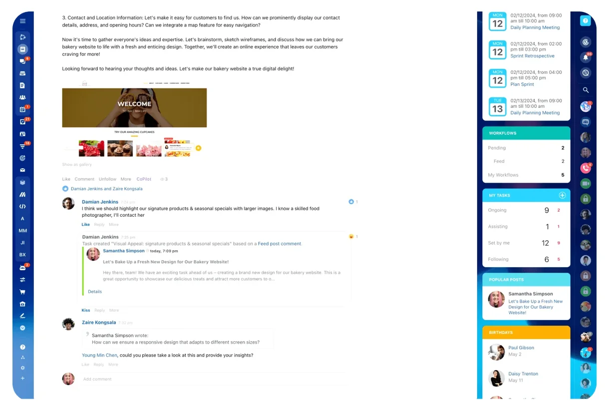 Built-in chat and comments streamline communication